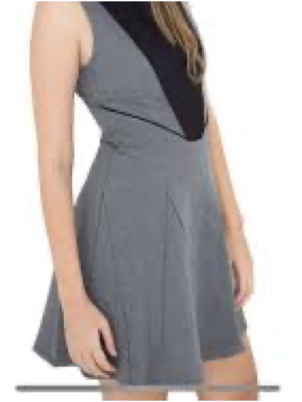 Tart Gray and Black Sleeveless Fit & Flare Mini Dress